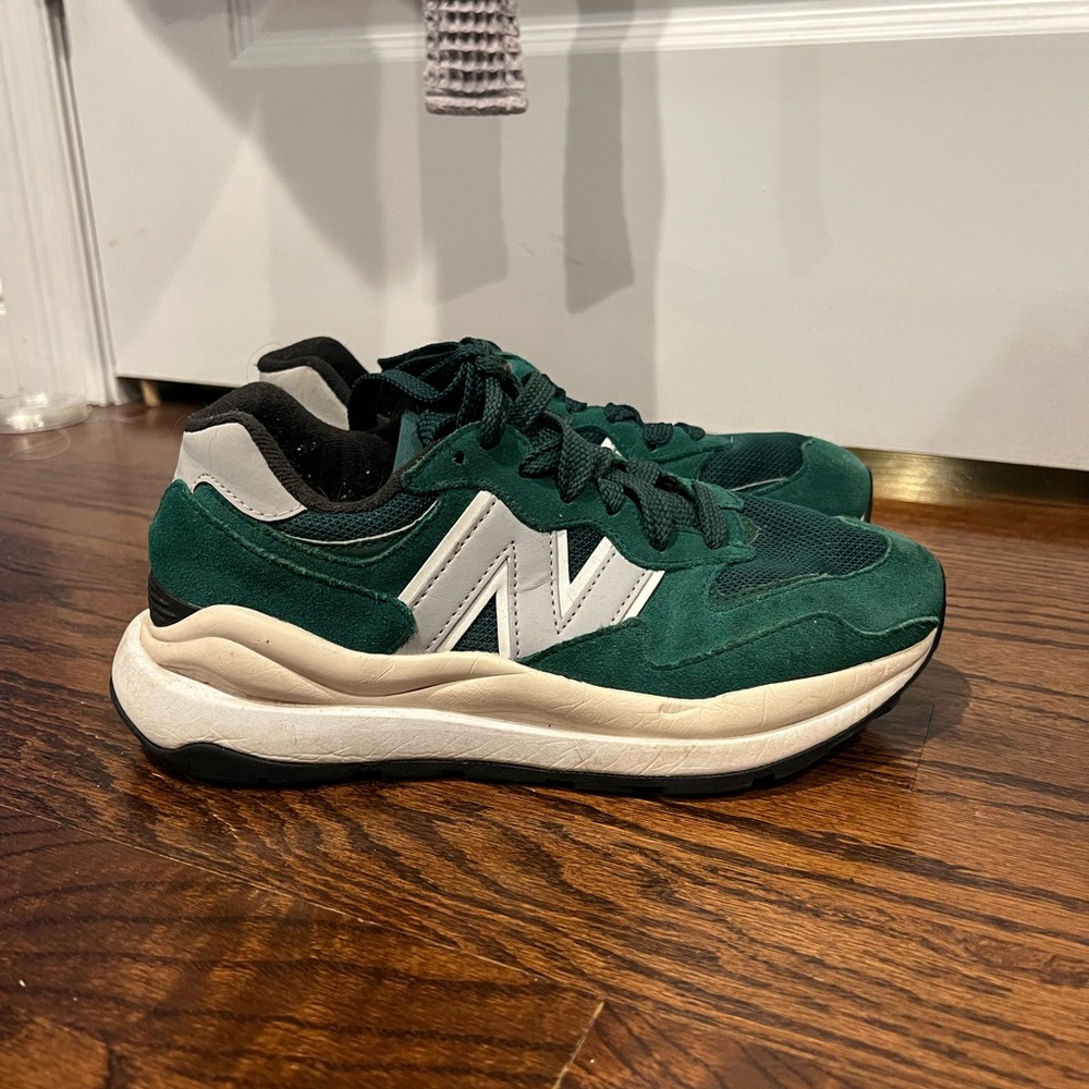 new balance 57/40 in suede green
